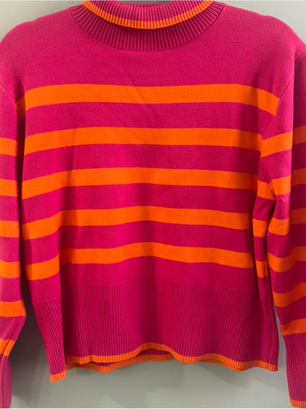 Bright Pink & Orange Striped Women's Sweater